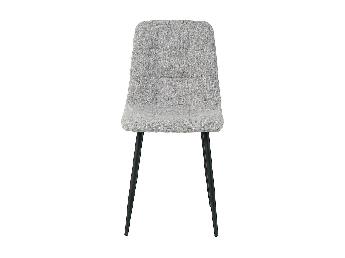 Lot de 4 chaises CLEO en tissu pour cuisine ou salle à manger, pieds en métal noir