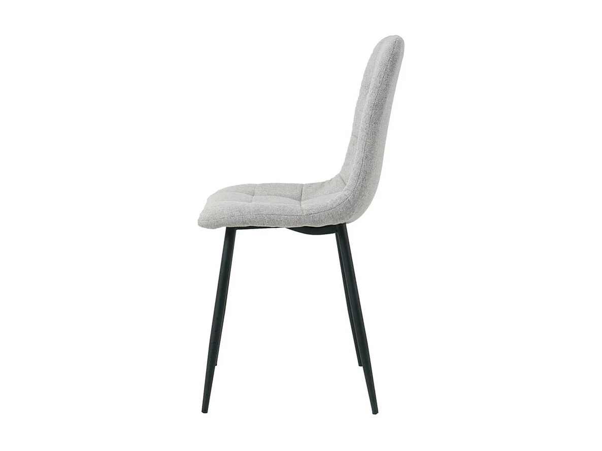 Lot de 4 chaises CLEO en tissu pour cuisine ou salle à manger, pieds en métal noir