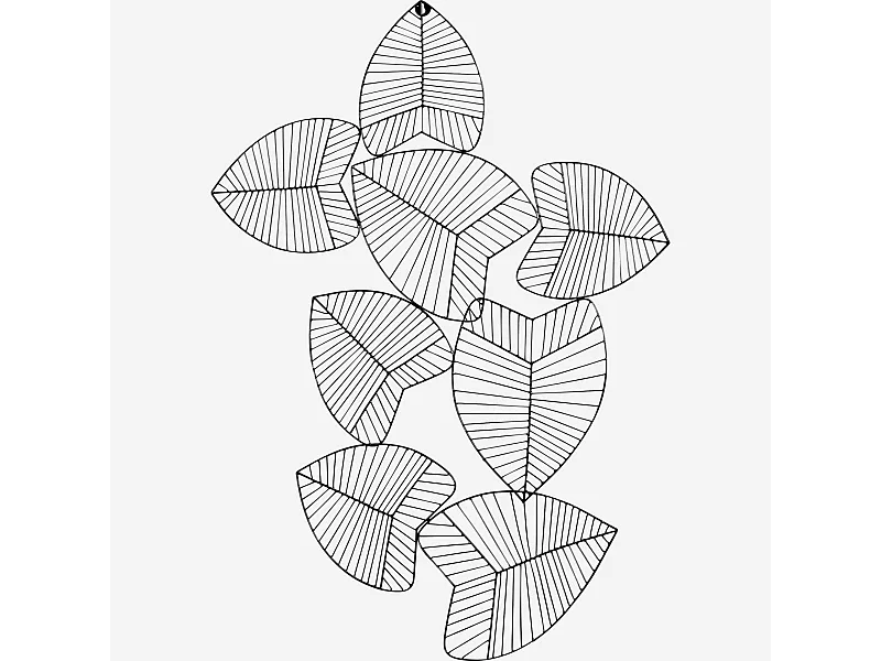 Habitat - Décoration murale feuillage en métal - Noir - Olim