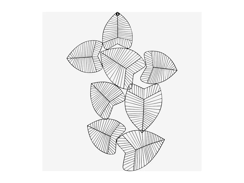 Habitat - Décoration murale feuillage en métal - Noir - Olim