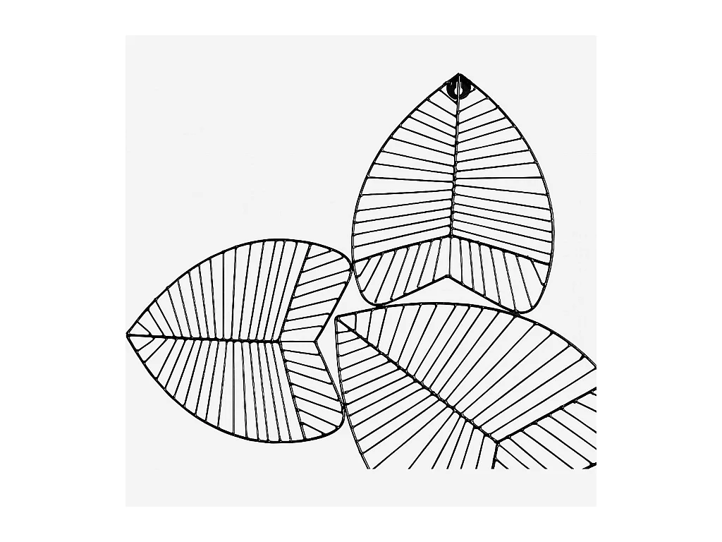 Habitat - Décoration murale feuillage en métal - Noir - Olim