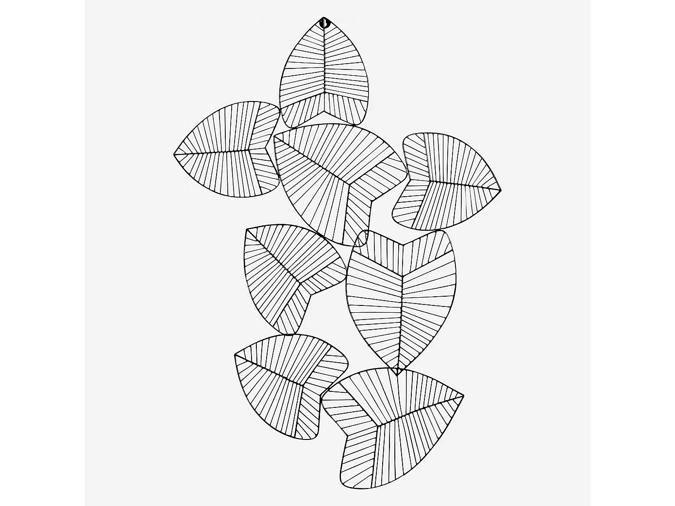 Habitat - Décoration murale feuillage en métal - Noir - Olim