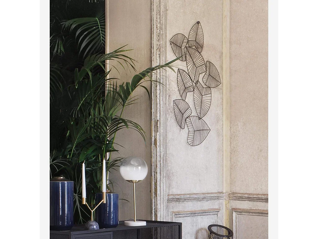 Habitat - Décoration murale feuillage en métal - Noir - Olim