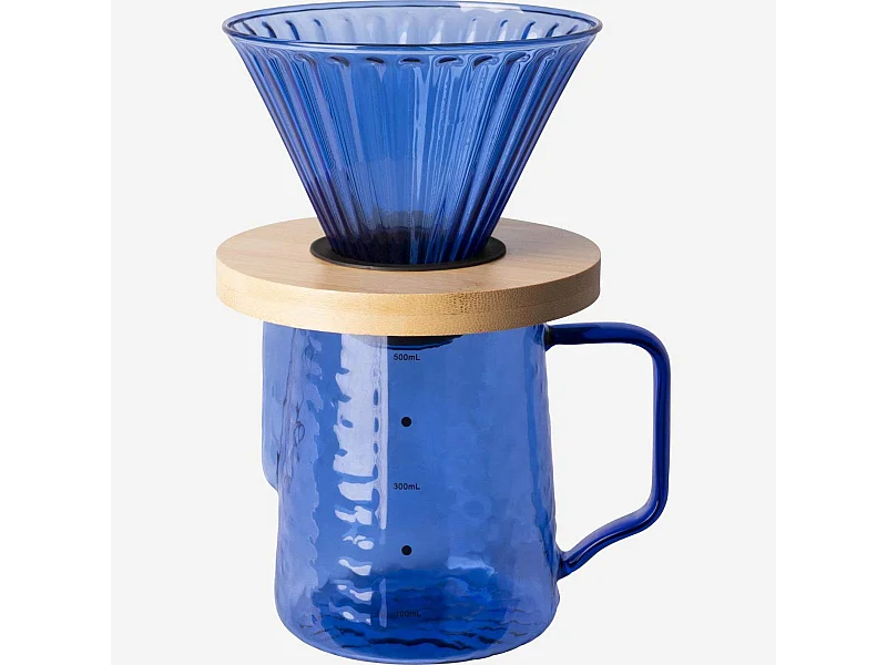 Habitat - Cafetière en verre - 550 ml - Bleu - Alena