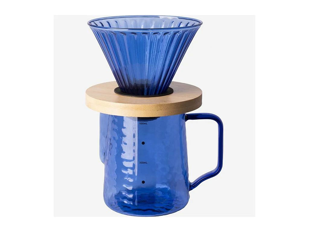 Habitat - Cafetière en verre - 550 ml - Bleu - Alena