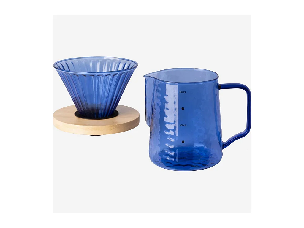 Habitat - Cafetière en verre - 550 ml - Bleu - Alena