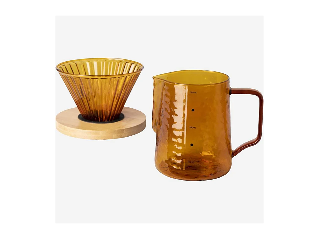 Habitat - Cafetière en verre - 550 ml - Ocre - Alena