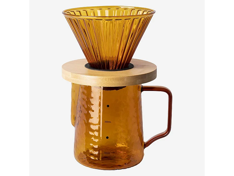 Habitat - Cafetière en verre - 550 ml - Ocre - Alena
