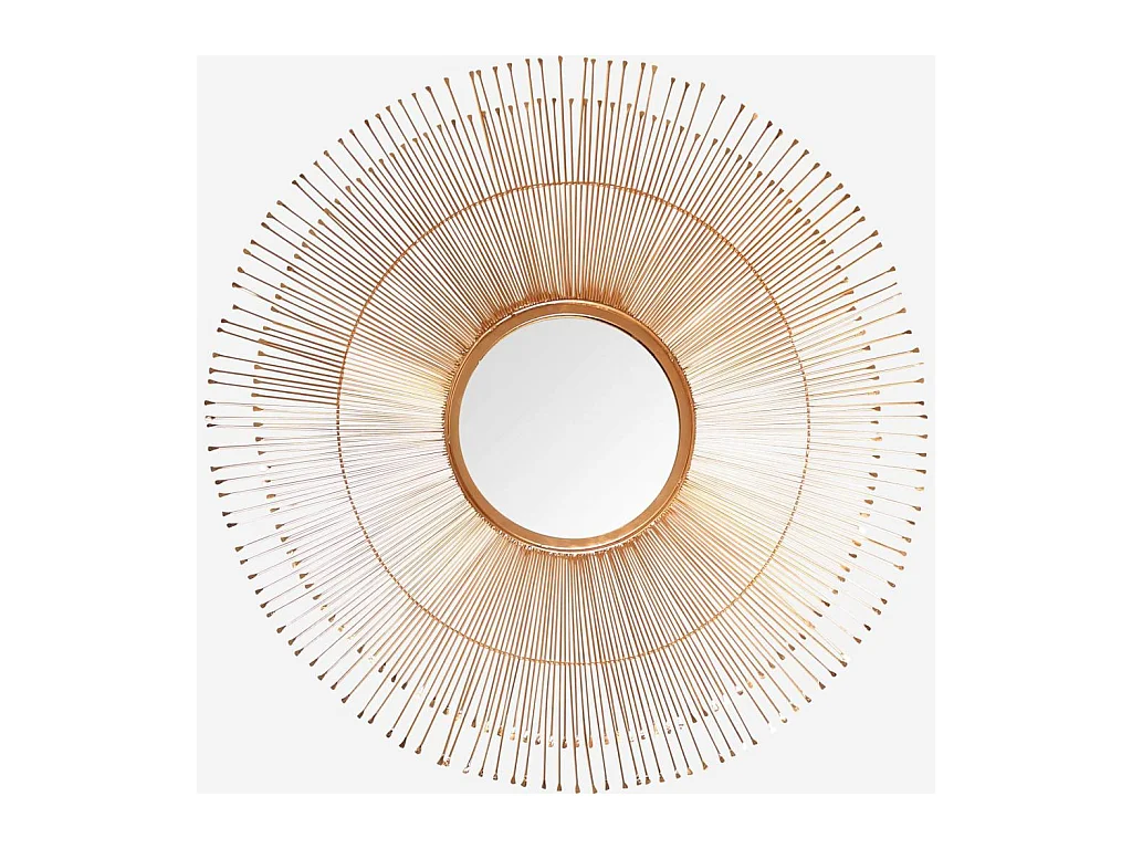 Habitat - Miroir rond en fer - 90 cm - Doré - Olga