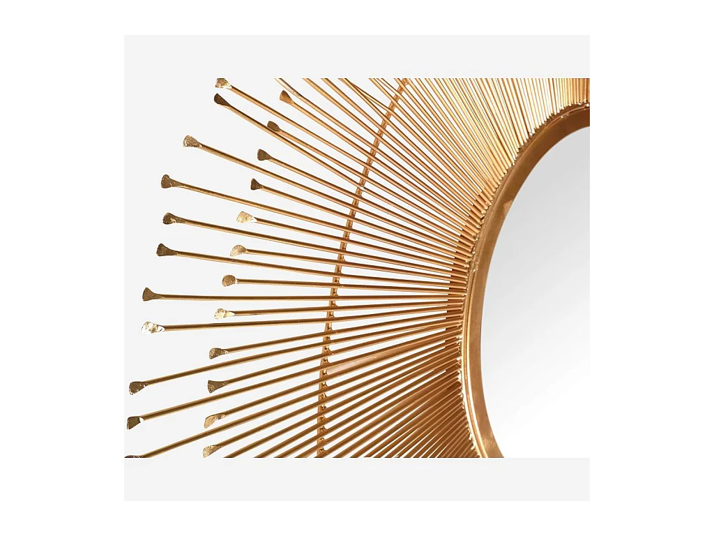 Habitat - Miroir rond en fer - 90 cm - Doré - Olga