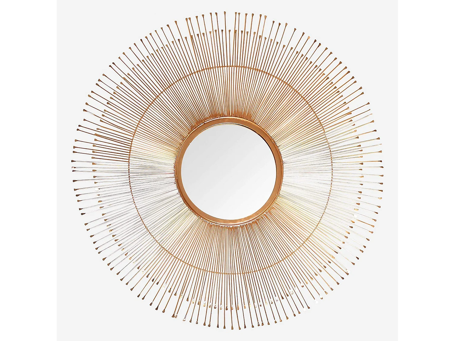 Habitat - Miroir rond en fer - 90 cm - Doré - Olga