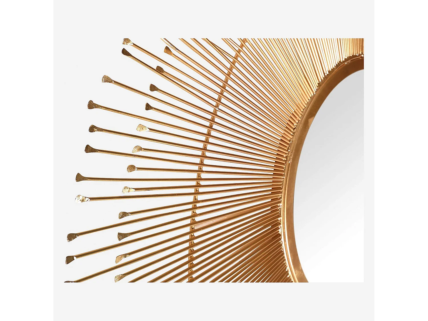 Habitat - Miroir rond en fer - 90 cm - Doré - Olga