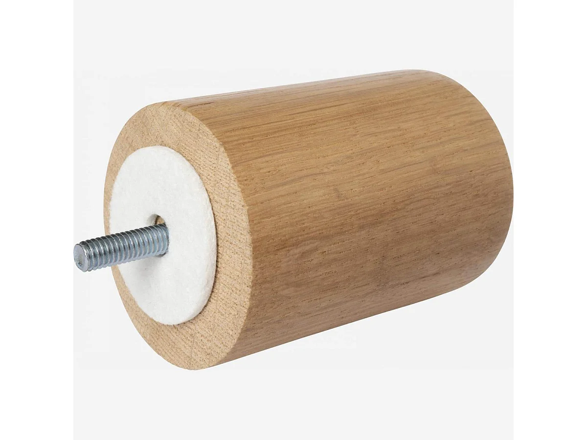 Habitat - Set de 4 pieds de lit universels cylindriques en chêne - 8,5 cm - Naturel - Quatro