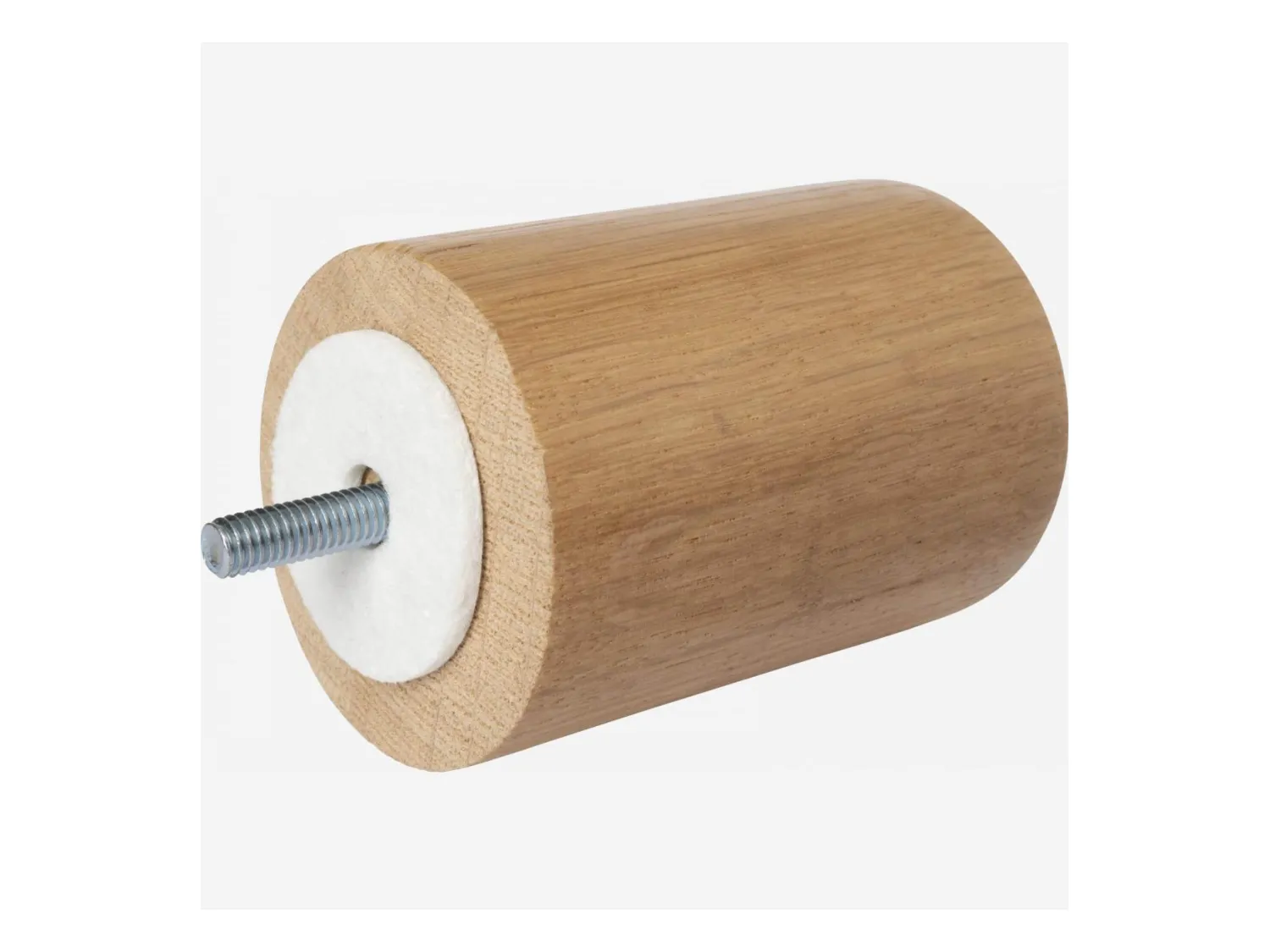 Habitat - Set de 4 pieds de lit universels cylindriques en chêne - 8,5 cm - Naturel - Quatro