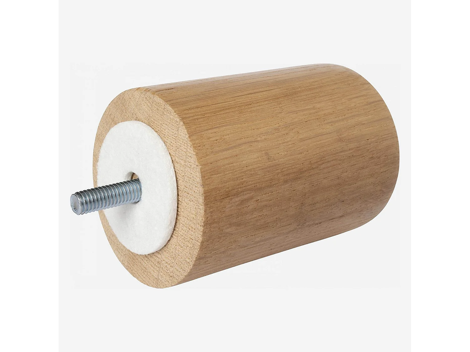 Habitat - Set de 4 pieds de lit universels cylindriques en chêne - 8,5 cm - Naturel - Quatro