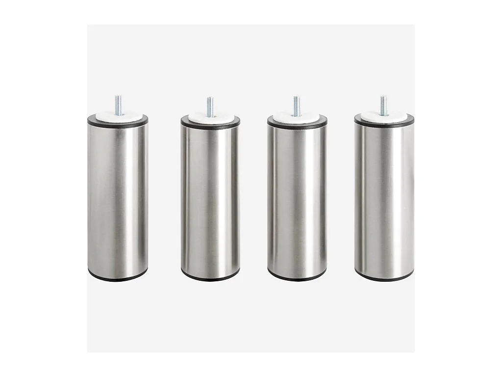 Habitat - Set de 4 pieds de lit universels cylindriques en métal - 16 cm - Quatro