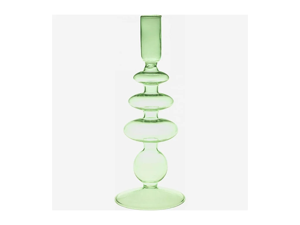 Habitat - Bougeoir en verre soufflé - 15 x 28 cm - Vert - Amo