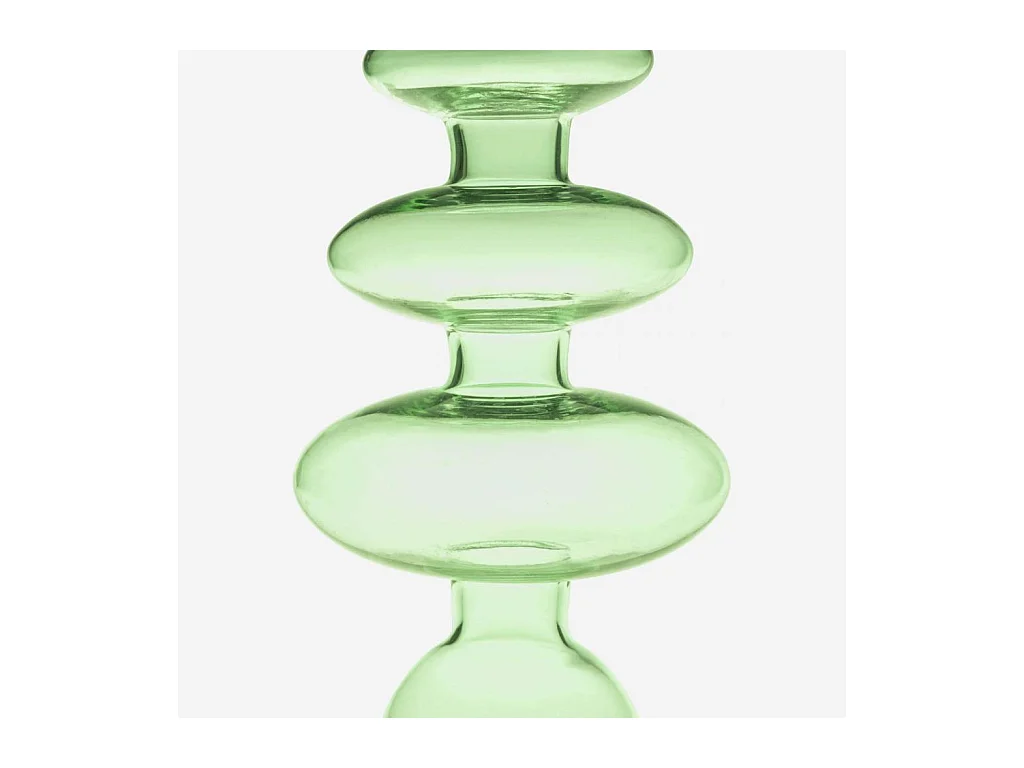Habitat - Bougeoir en verre soufflé - 15 x 28 cm - Vert - Amo