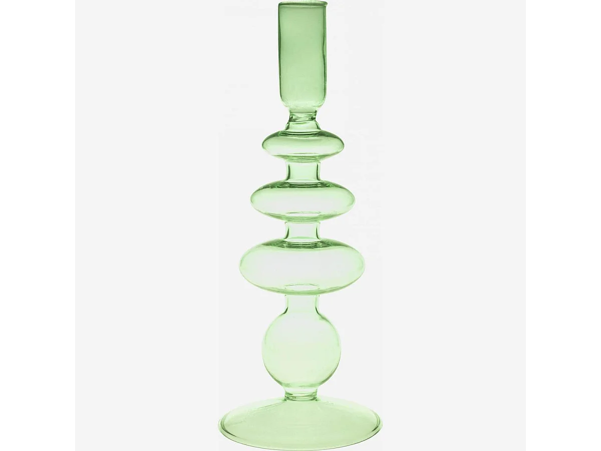 Habitat - Bougeoir en verre soufflé - 15 x 28 cm - Vert - Amo