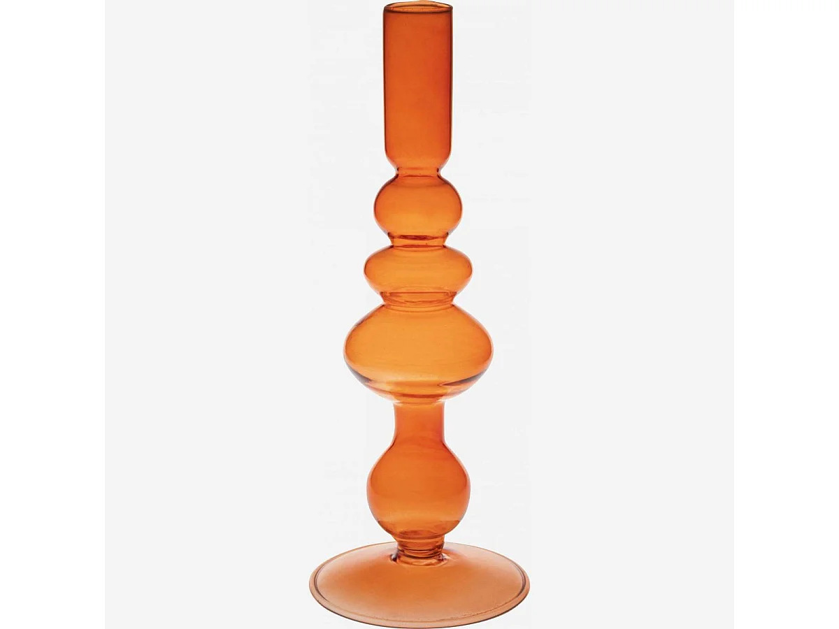 Habitat - Bougeoir en verre soufflé - 15 x 29 cm - Rouge - Amo