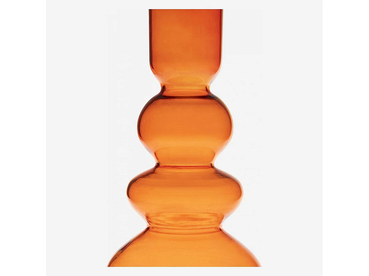 Habitat - Bougeoir en verre soufflé - 15 x 29 cm - Rouge - Amo