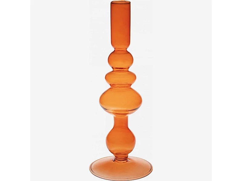 Habitat - Bougeoir en verre soufflé - 15 x 29 cm - Rouge - Amo