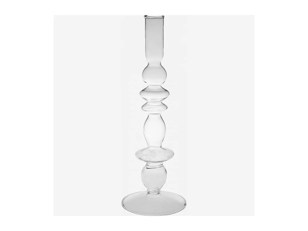 Habitat - Bougeoir en verre soufflé - 15 x 32 cm - Transparent - Amo