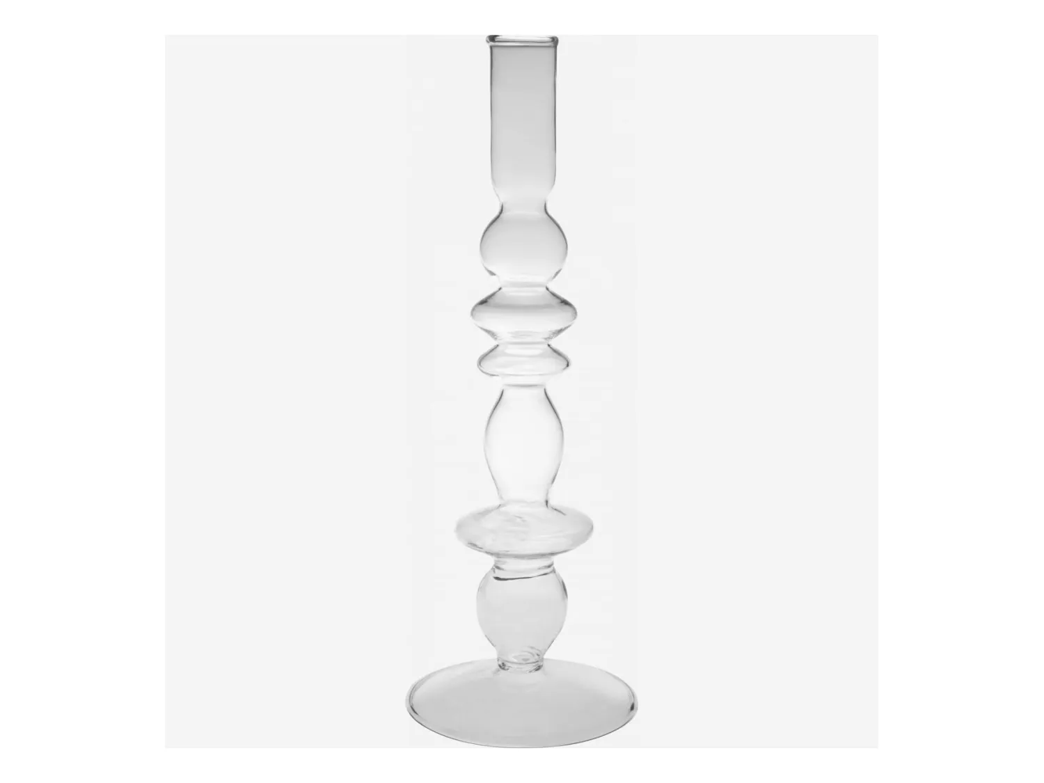 Habitat - Bougeoir en verre soufflé - 15 x 32 cm - Transparent - Amo