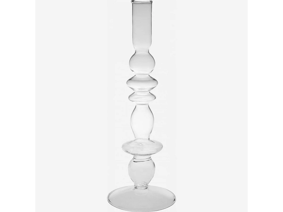 Habitat - Bougeoir en verre soufflé - 15 x 32 cm - Transparent - Amo