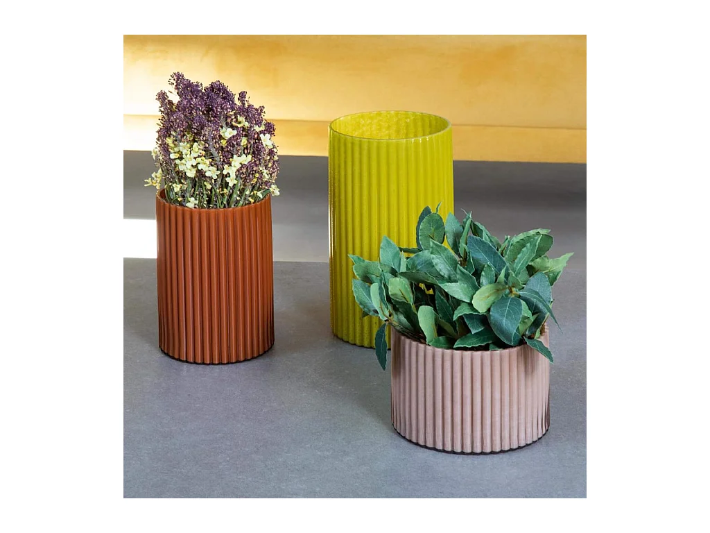 Habitat - Photophore en verre soufflé - Rose - Abba