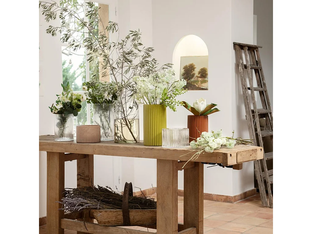 Habitat - Photophore en verre soufflé - Rose - Abba