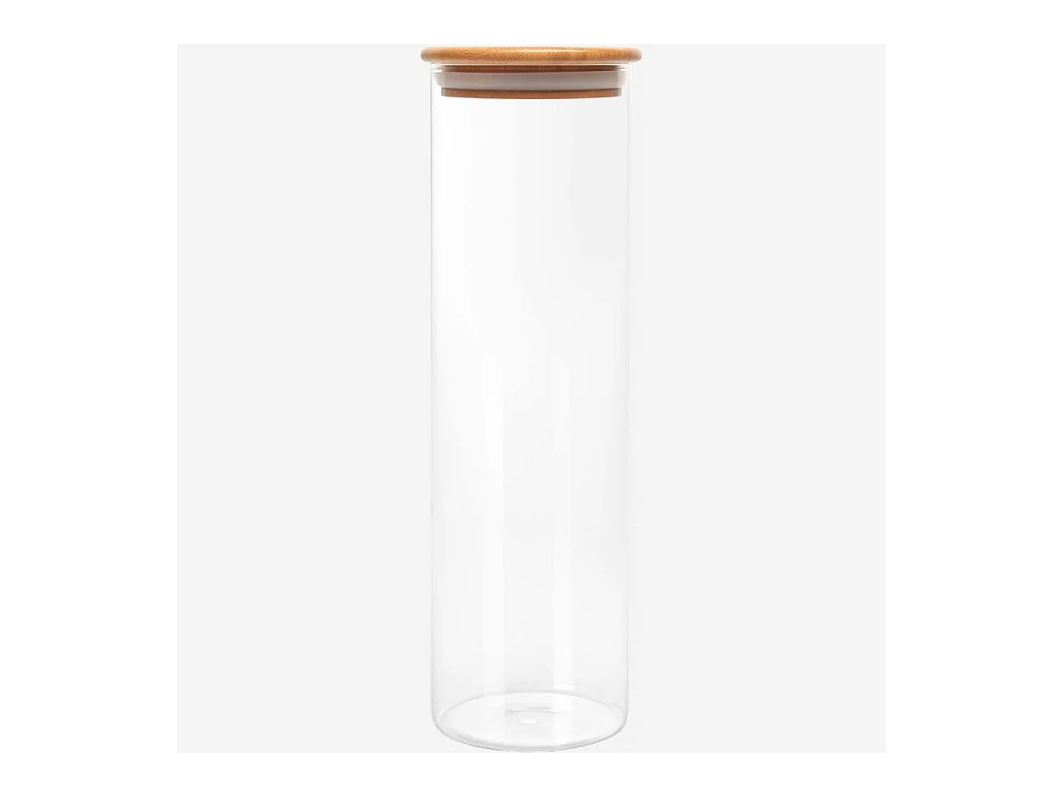 Habitat - Bocal en verre et bambou - 10 x 31 cm - Ferm