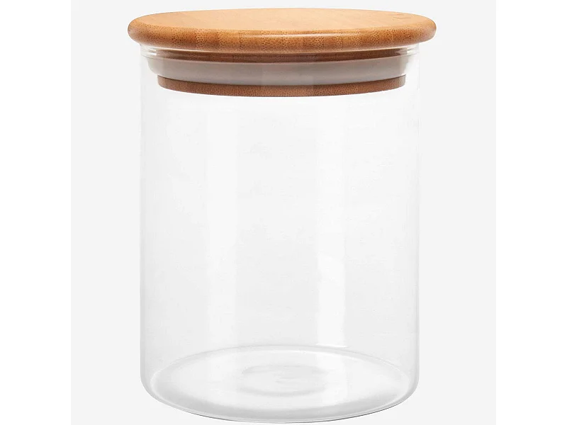 Habitat - Bocal en verre et bambou - 10 x 13 cm (Lot de 12) - Ferm