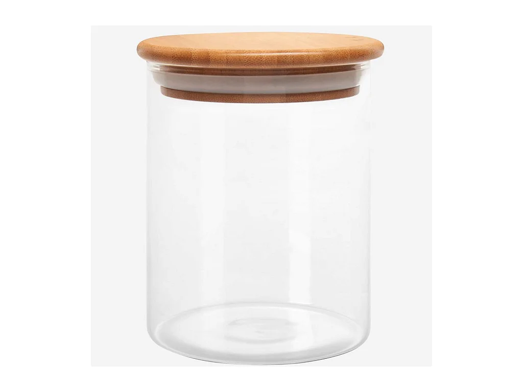 Habitat - Bocal en verre et bambou - 10 x 13 cm (Lot de 12) - Ferm