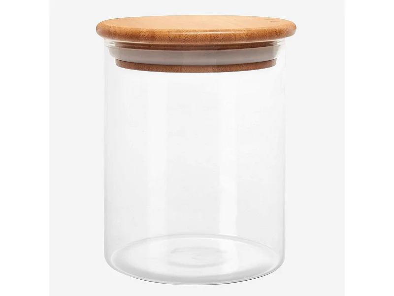 Habitat - Bocal en verre et bambou - 10 x 13 cm (Lot de 12) - Ferm