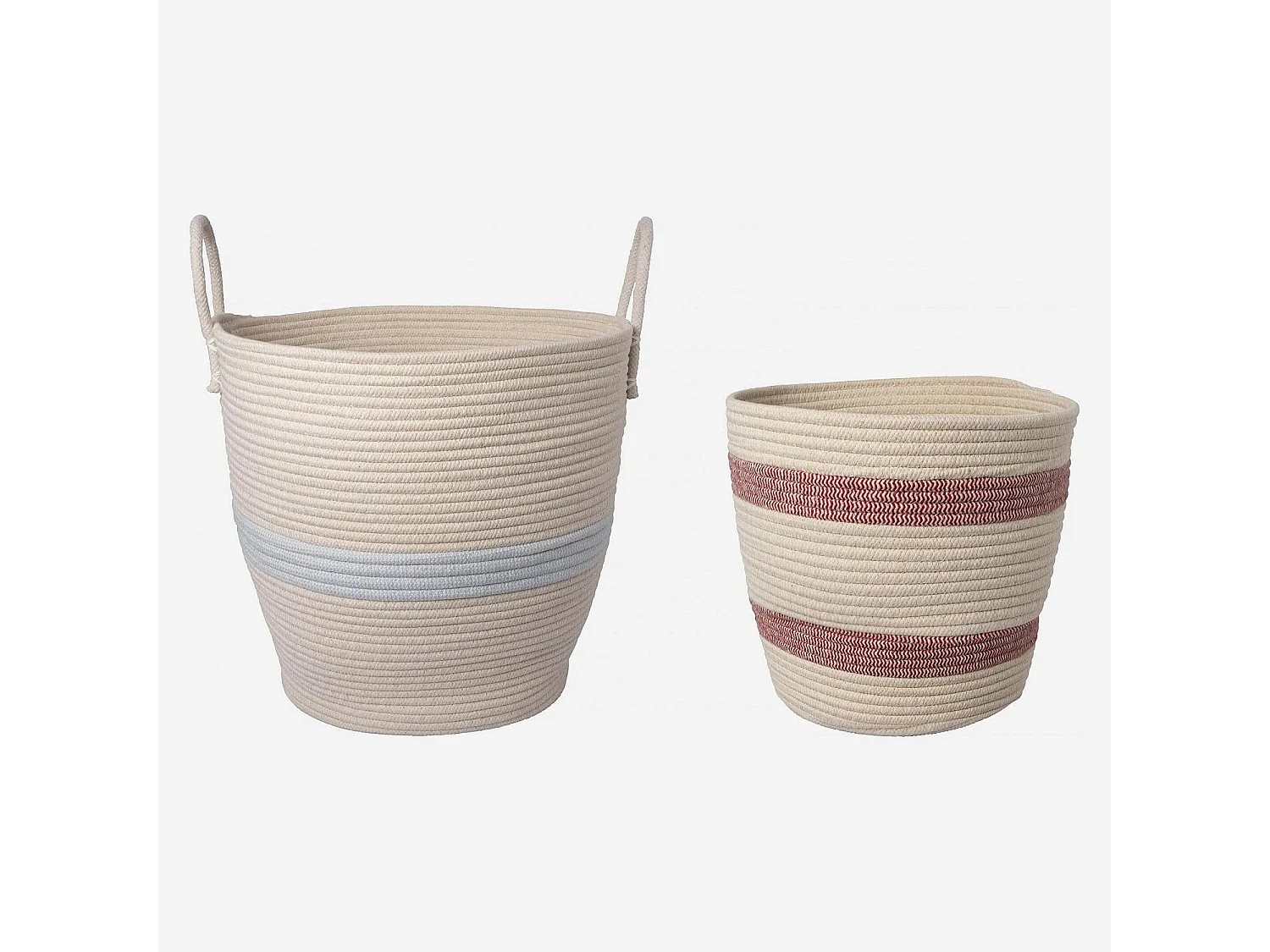 Habitat - Lot de 2 paniers de rangement en coton - Multicolore - Auriane