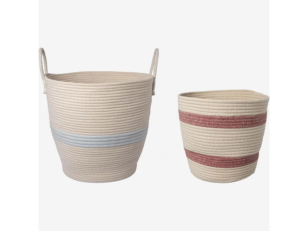 Habitat - Lot de 2 paniers de rangement en coton - Multicolore - Auriane