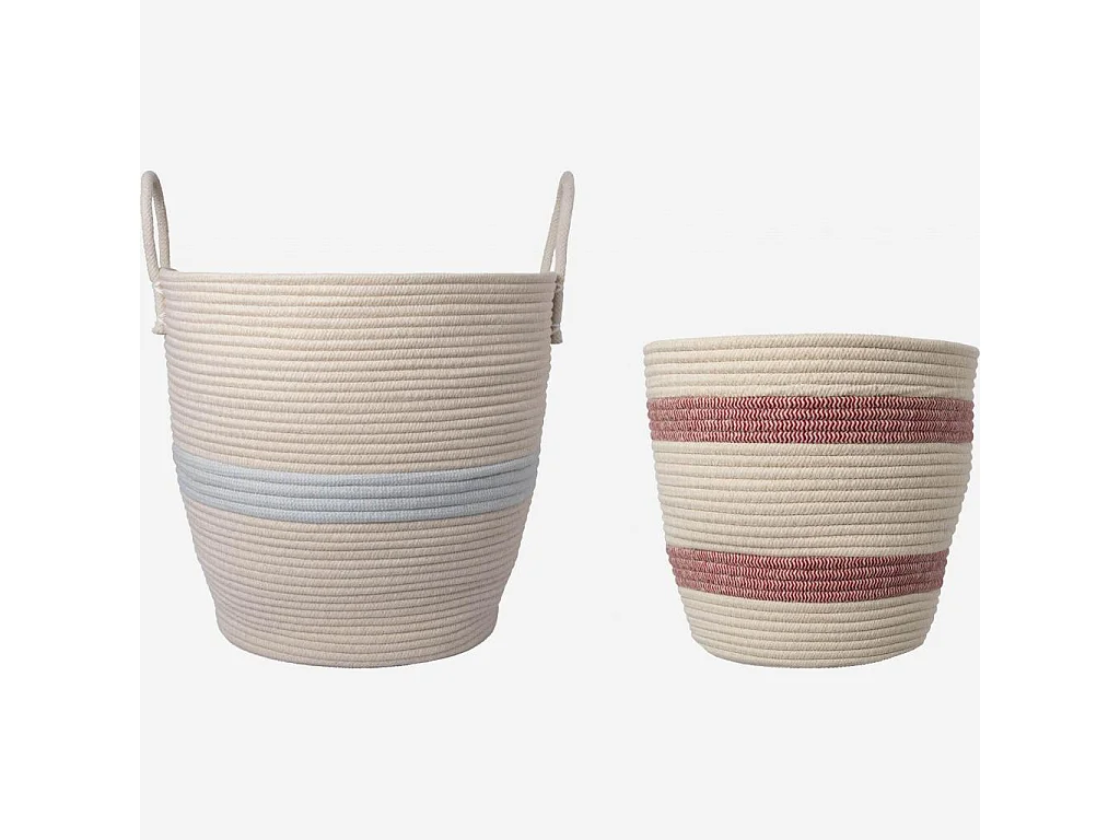 Habitat - Lot de 2 paniers de rangement en coton - Multicolore - Auriane