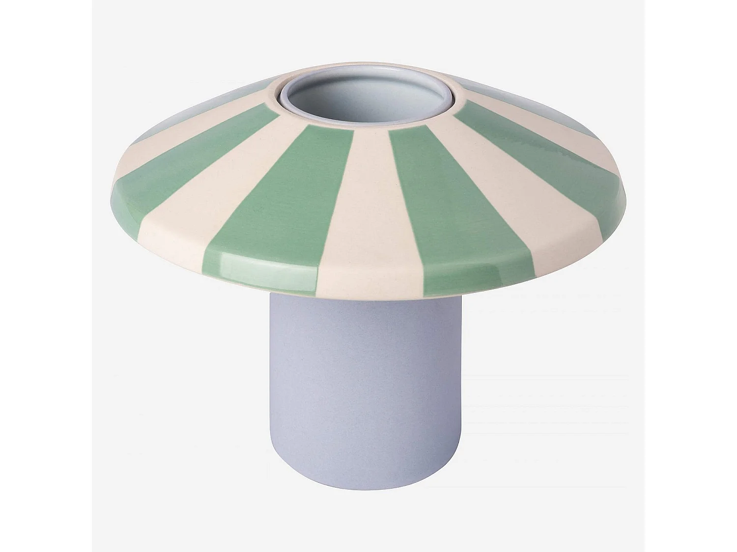 Habitat - Vase en grès - 21 x 16 cm - Rayures vertes - Design by Chloé Le Cam - Ulo