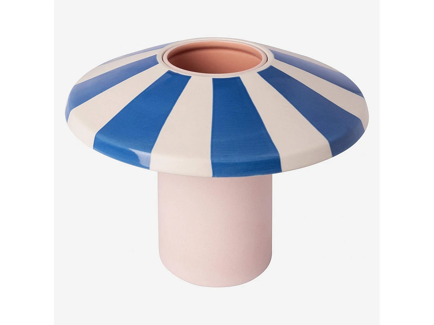 Habitat - Vase en grès - 21 x 19 cm - Rayures bleues - Design by Chloé Le Cam - Ulo