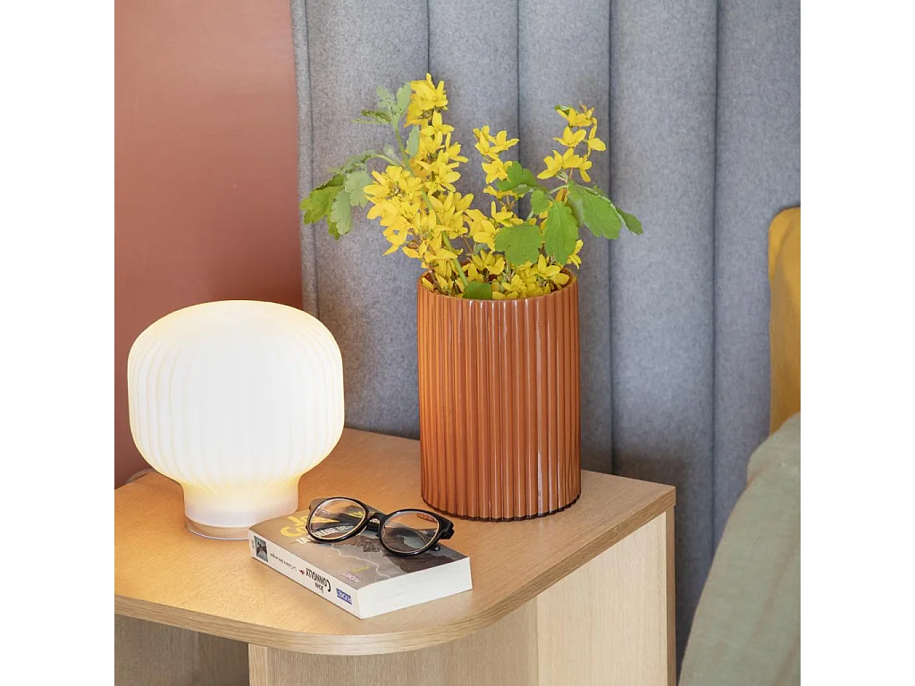 Habitat - Vase en verre soufflé - 20 x 27 cm - Orange - Abba