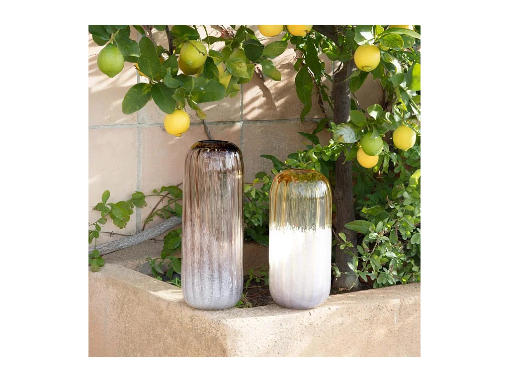 Habitat - Vase en verre soufflé - 18 x 38 cm - Brun  - Abril