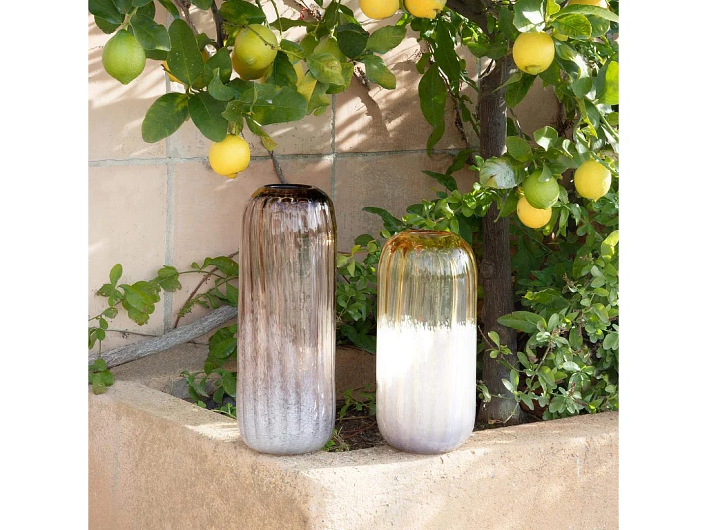 Habitat - Vase en verre soufflé - 18 x 38 cm - Brun  - Abril