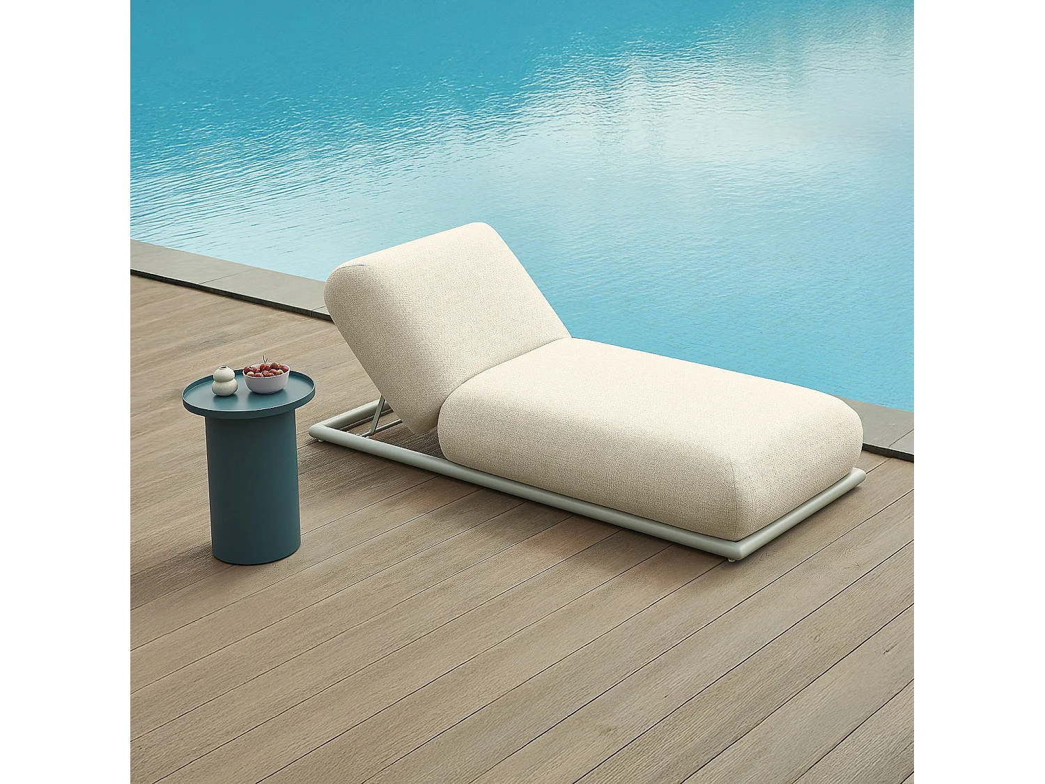 Habitat - Table d'appoint en aluminium - Bleu pétrole - Maruda