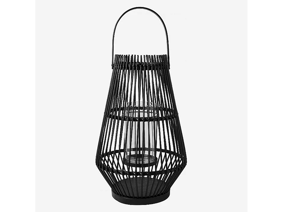 Habitat - Lanterne en bambou - 26 x 40 cm - Noir - Aurelie
