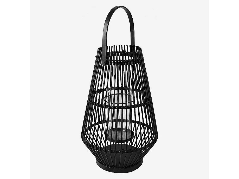 Habitat - Lanterne en bambou - 26 x 40 cm - Noir - Aurelie
