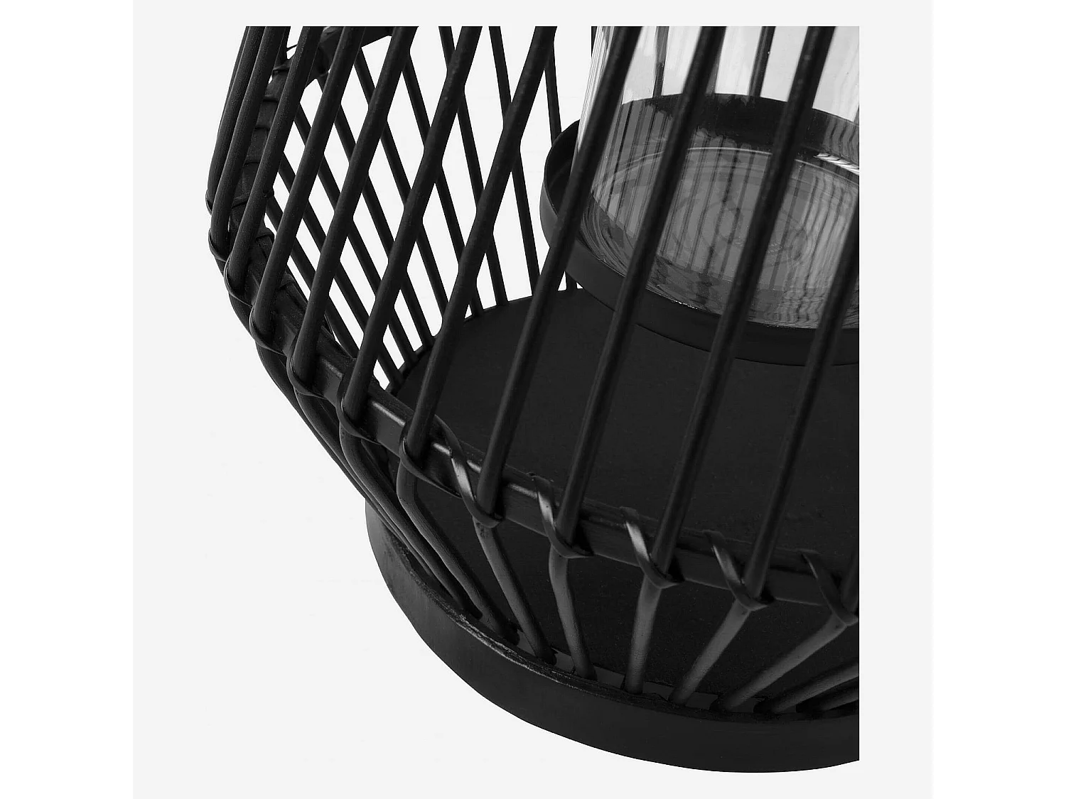 Habitat - Lanterne en bambou - 26 x 40 cm - Noir - Aurelie