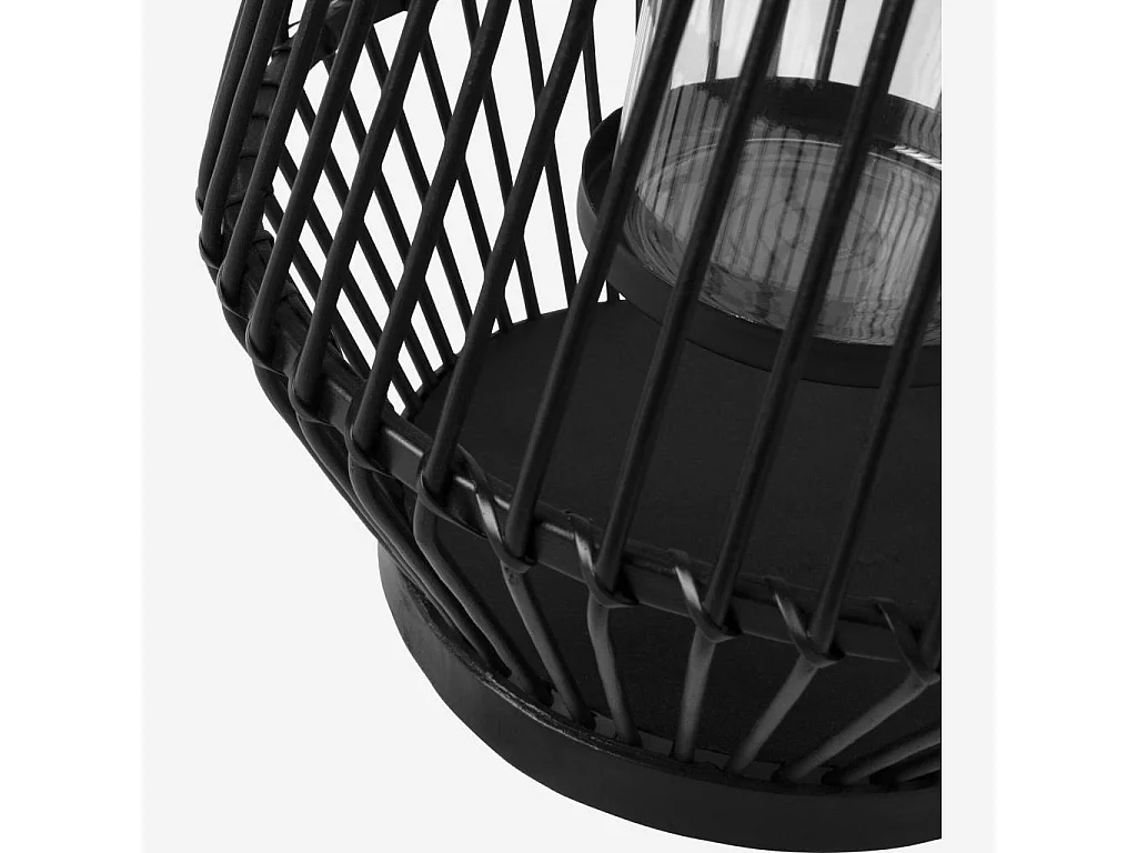 Habitat - Lanterne en bambou - 26 x 40 cm - Noir - Aurelie