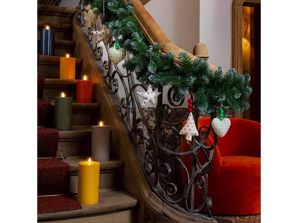 Habitat - Bougie cylindrique - 10,5 x 20 cm - Bleu (Lot de 6) - Colors