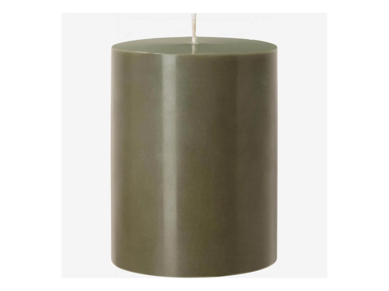 Habitat - Bougie cylindrique - 7,5 x 10 cm - Kaki (Lot de 12) - Colors